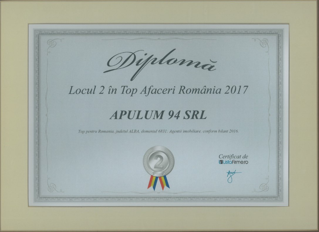 Top Afaceri Romania – 2017 - Locul 2 - Alba